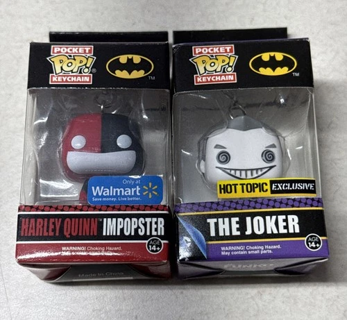 (2x) Funko Pocket Pop Keychain  Joker and Harley Quinn Imposter Suicide Squad DC