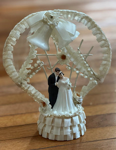 Vintage Wedding Bride & Groom Cake Topper Figurine, circa 1960