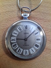 Vintage pocket watch "Zaria" mechanical USSR 21 Jewel