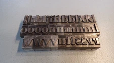 Lot 3:  A 34 piece lot metal Letterpress; alphabets, print, type 82 pt.