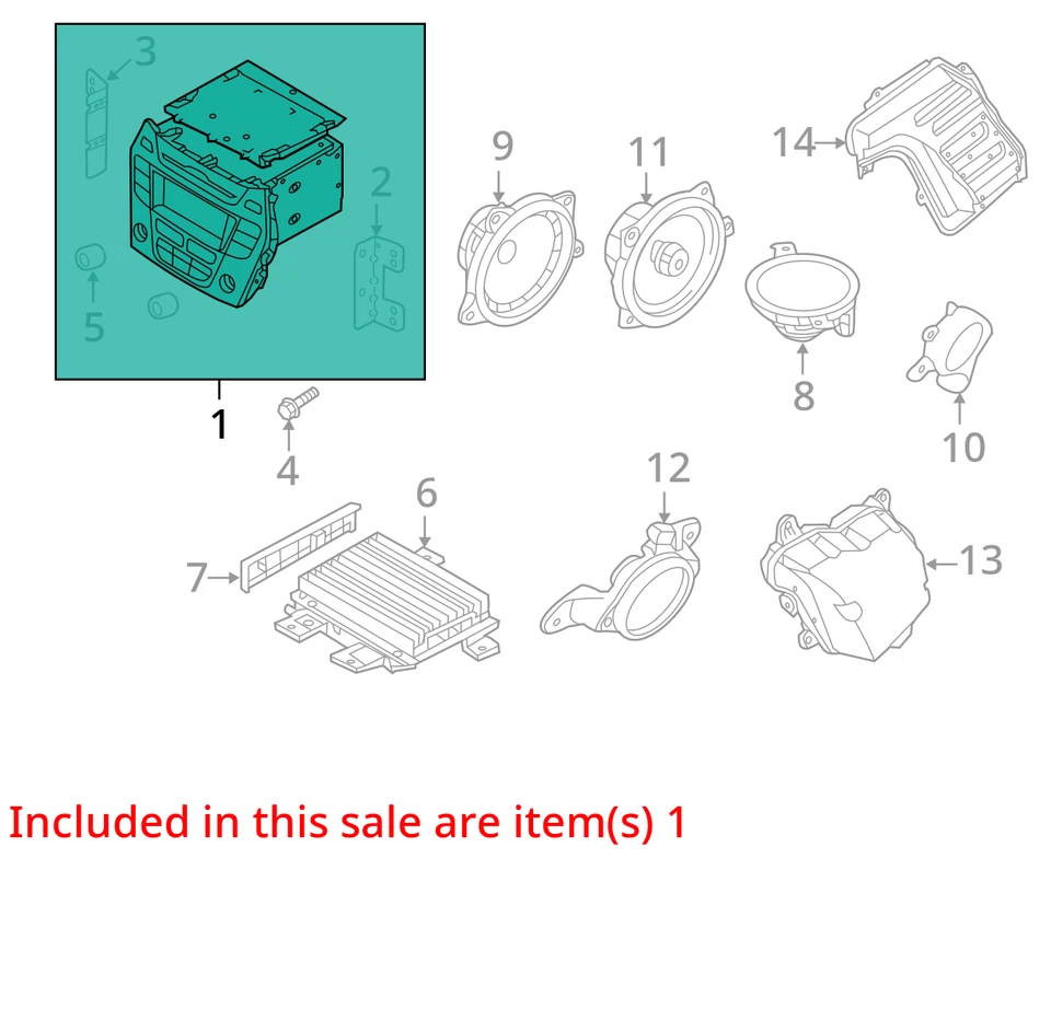 Радиоприемник проигрыватель компакт-дисков 2017–2018 Hyundai Santa Fe AM FM TNHCD - Изображение 3 из 4