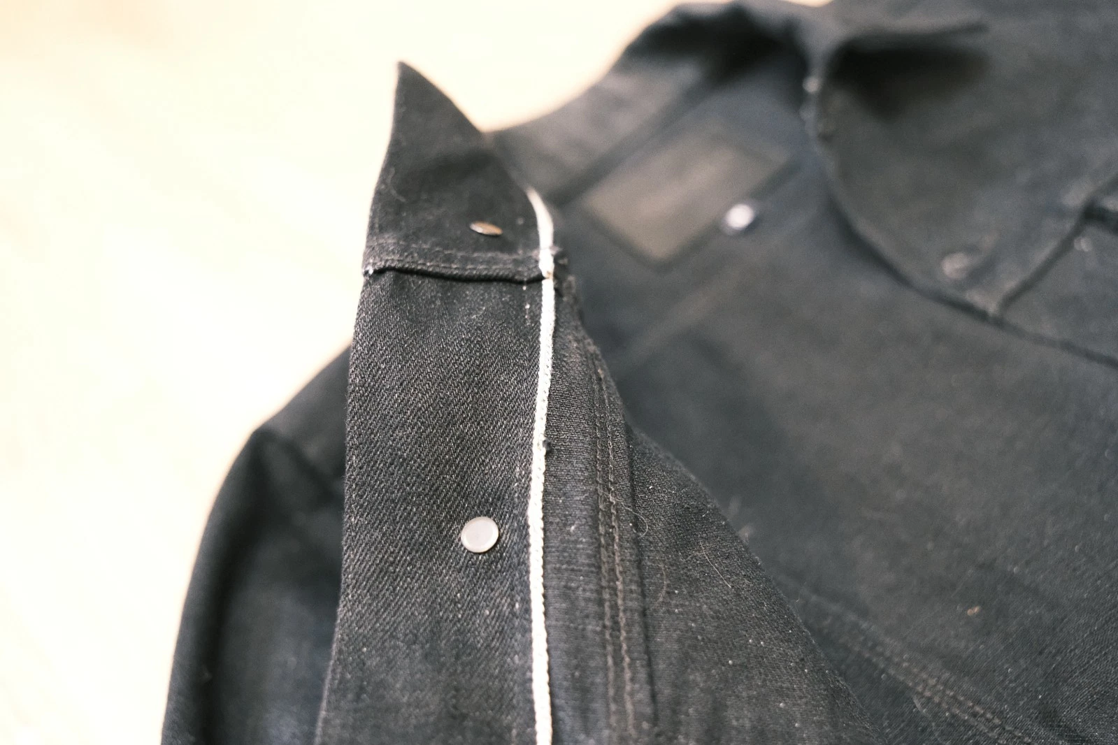 Freenote Cloth Classic Denim Jacket 17oz Black Slub Japanese Selvedge Trucker M - product detail image 3