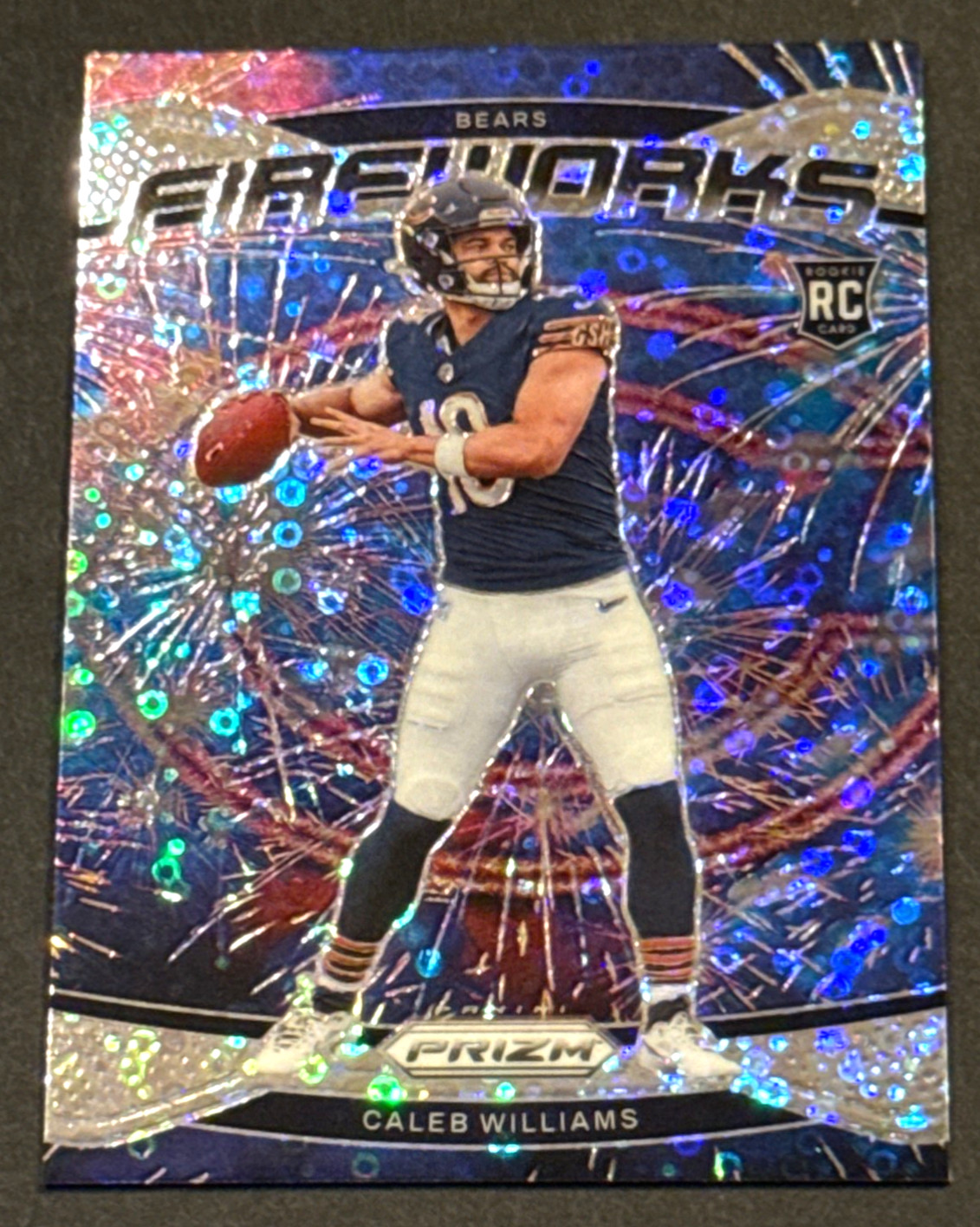 2024 Panini Prizm No Huddle - Caleb Williams - RC Fireworks Disco Prizm #25