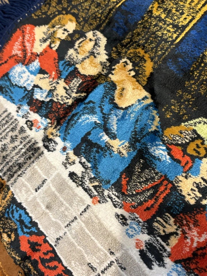 "Alfombra tapiz de terciopelo de colección La última cena roja Jesús cristianismo 43"" x 19""" Foto 4 de 4