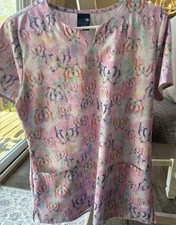 Pink and Purple Butterfly Scrub Top