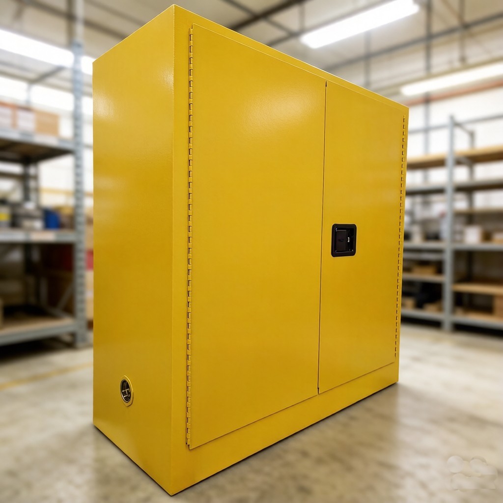 99Gal Safety Locker Fireproof Chemicals Liquids Storage Cabinet Flammable Yellow