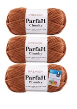 Premier Yarns Parfait Chunky Chenille 3.5 Oz Super Bulky Weight 3 Pack Bundle...