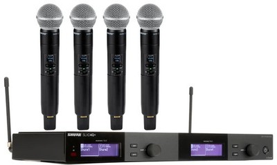 Shure SLXD4Q+ Quad Wireless SM58 Handheld System - G57 Band