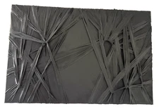 Minimalist 3D Black Abstract Woven Art- Handmade