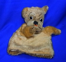 Vintage German Stuffed Animal Steiff Dog Hand Puppet without Button W
