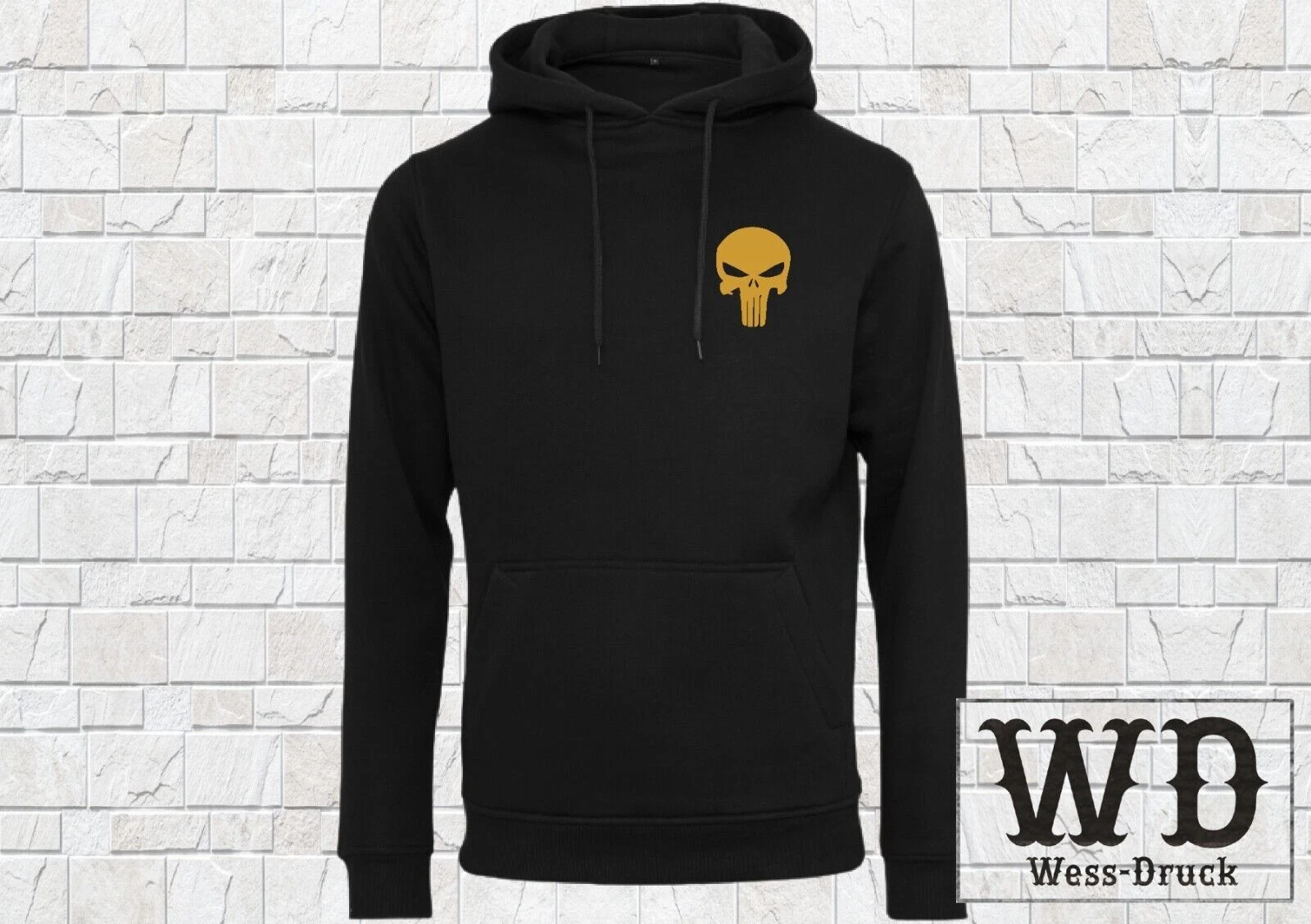 SACAI Felpa con cappuccio uomo Punisher ricamata pullover con cappuccio felpa pulli S 5XL