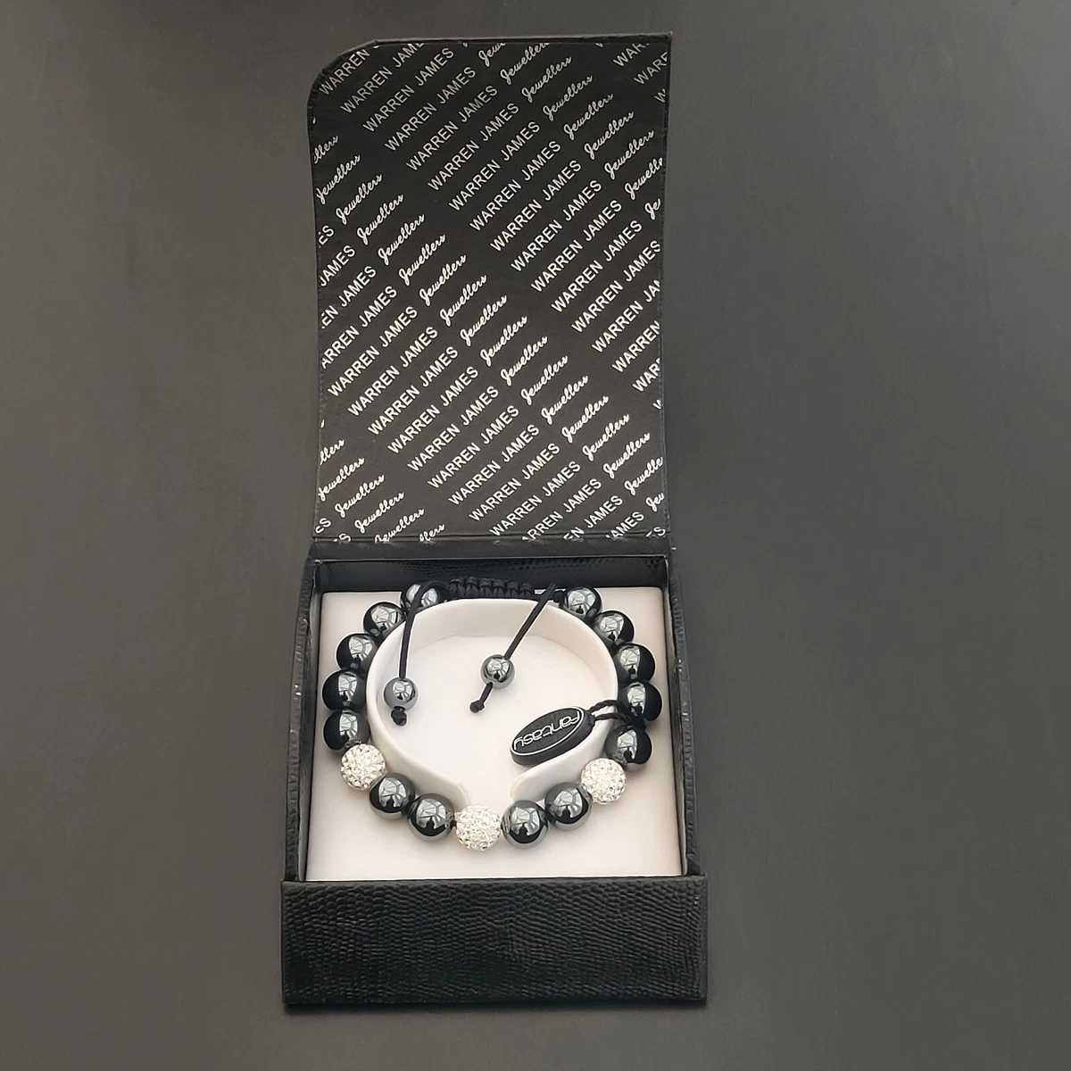 Warren James Jewellers Hematite Pave Crystal Bead Bracelet eBay