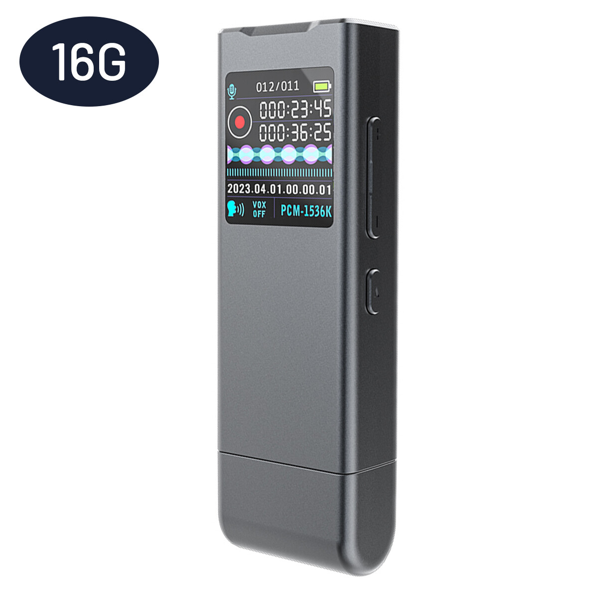 0.85 Mini Digital Sound Audio Recorder 50H Dictaphone MP3 Player Voice Recording