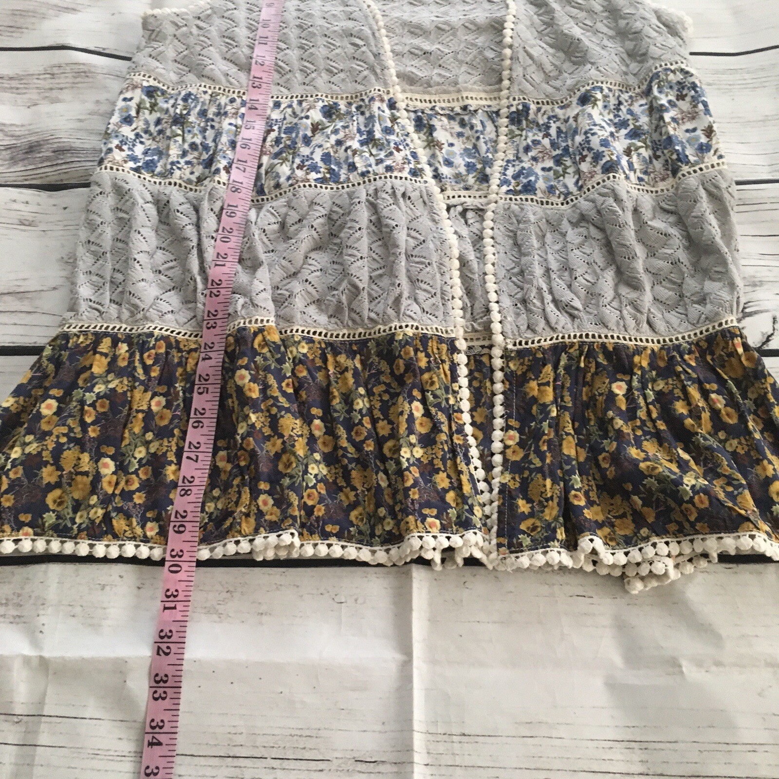 Easel Crochet Lace Patchwork Open Front Cardigan … - image 7