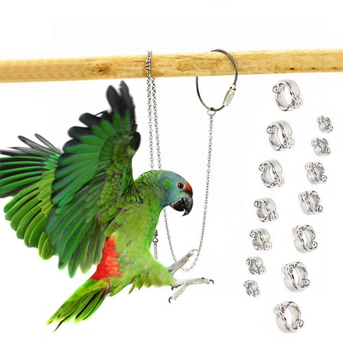 Edelstahl Papagei Fuß Kette Vögel Fußkettchen Ring Führt für Haustier Trainingsgeräte - Bild 2 von 34