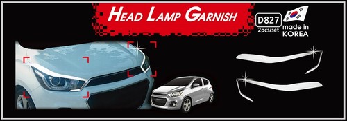 Head Lamp Garnish Chrome Molding D827 Cover 2P for Chevy Holden Spark 2016~2018 - Picture 7 of 12
