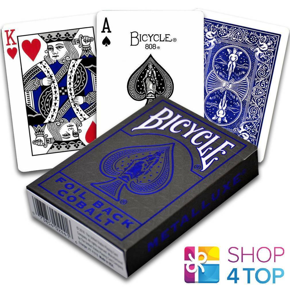 BICYCLE FOIL METAL LUXE BLUE NEW EDITION RIDER BACK PLAYING CARDS DECK  USPCC NEW | eBay