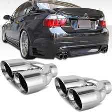 Pair Car Muffler Tip 2.5 In3.5 Slant Cut Outlet Accessories For 3 Series G20
