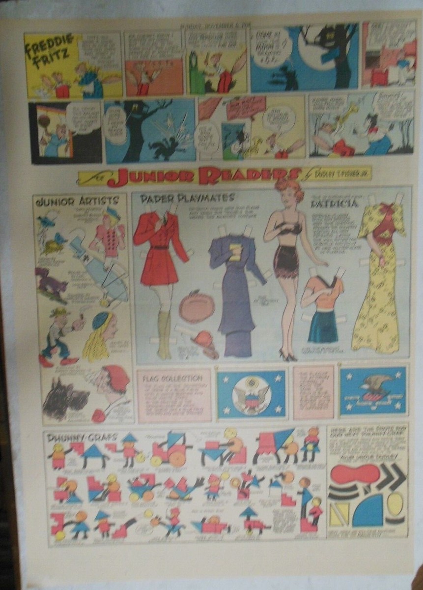 Junior Readers Paper Doll by Dudley Fisher from 11/6/1938 Full