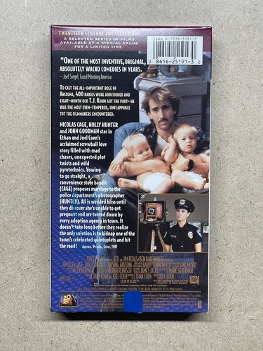 Raising Arizona VHS 1996 Vintage Classic Comedy Nicolas Cage Holly Hunter - Picture 2 of 2