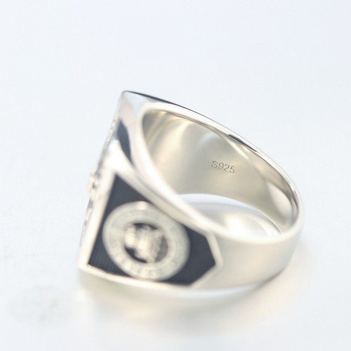 Knights Templar In Hoc Signo Vinces Crusader Masonic Sterling Silver Ring - 第 5/5 張圖片