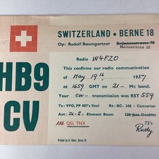 Switzerland QSL Radio Card 1957 Rudolf Baumgartner Heimstrasse 