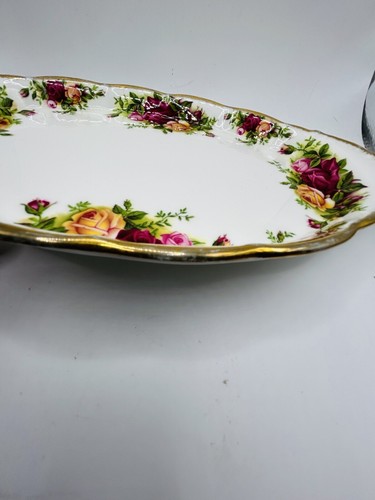 Royal Albert Doulton Old Country Roses Regal tray England 10” X 5” - Picture 5 of 8