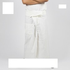 Thai White Long Leg Thai Fisherman Pants Massage Hippie Boho Yoga Pilates TaiChi