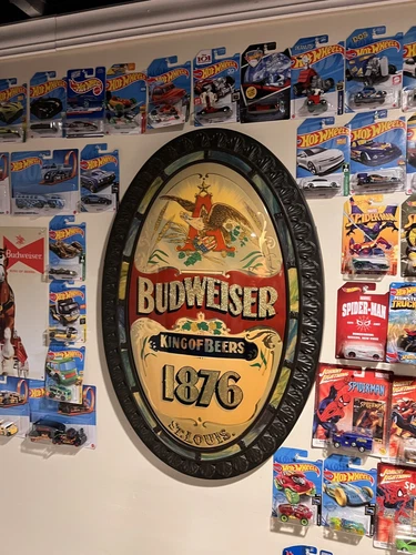 Vintage Budweiser King Of Beers 1876 Plastic Sign