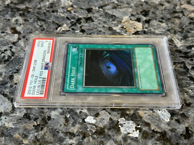 Yugioh Card Dark Hole Super Rare PSA 9, Legend of Blue-Eyes LOB