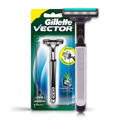 1 PC Gillette Vector Plus Manual Shaving Razor comfortable shave for Men's