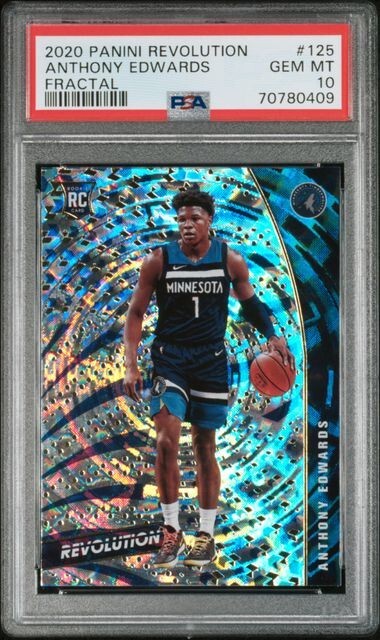 2020-21 Panini Revolution Fractal #125 Anthony Edwards RC Rookie PSA 10 GEM MINT