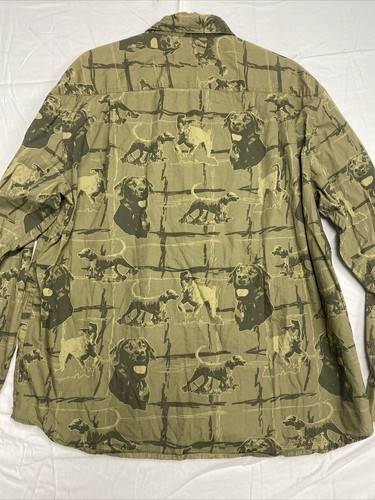 Camicia sportiva NorthCrest vintage uomo XL con bottoni cani da caccia nera laboratorio - Foto 9 di 12