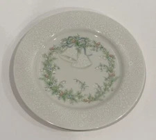 Noritake Wedding Plate Bridal Keepsake Bells Flowers White 9” Keep Forever Japan