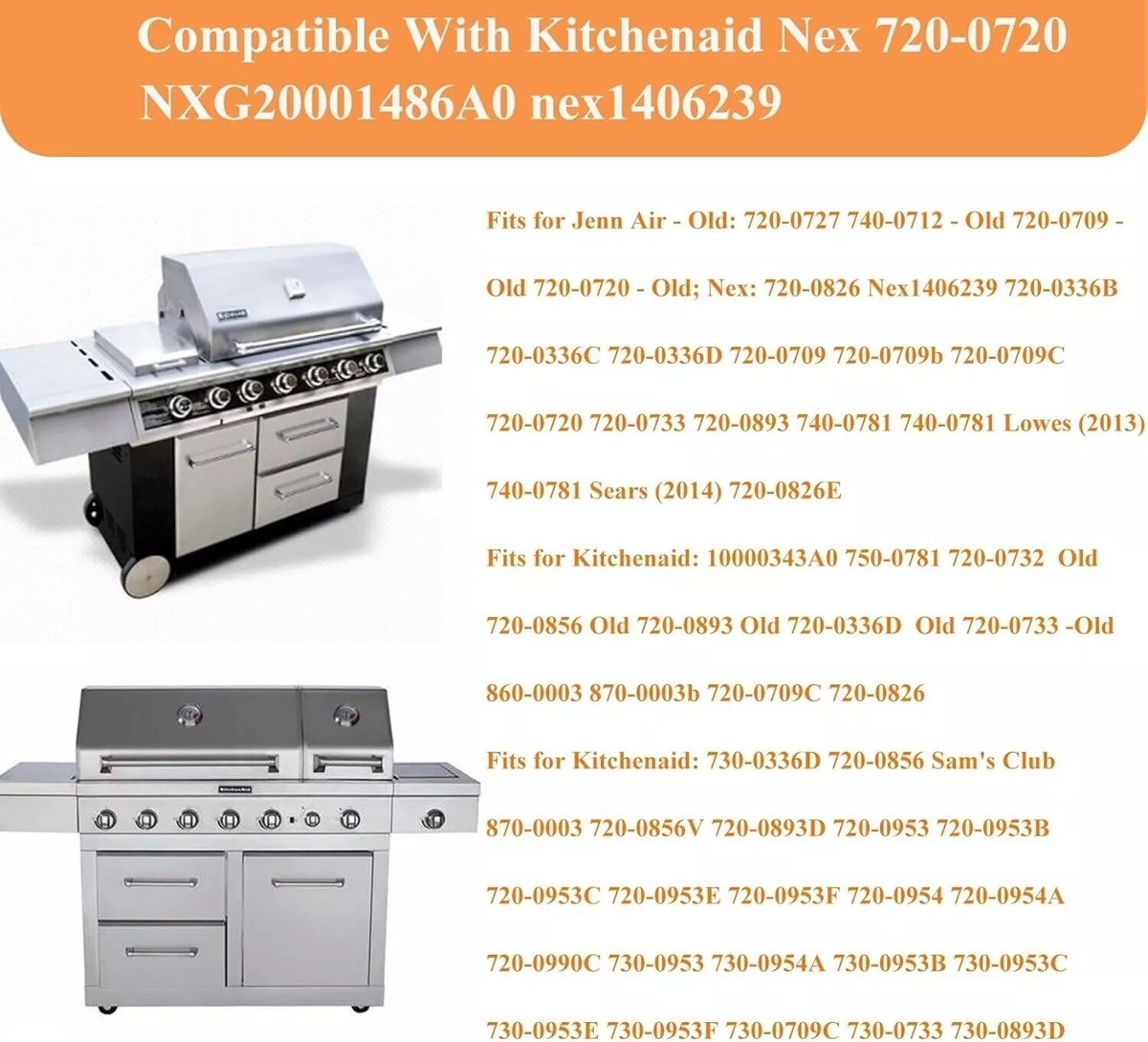 Bruciatore Laterale Infrarossi Per BBQ - Ricambio Compatibile Con