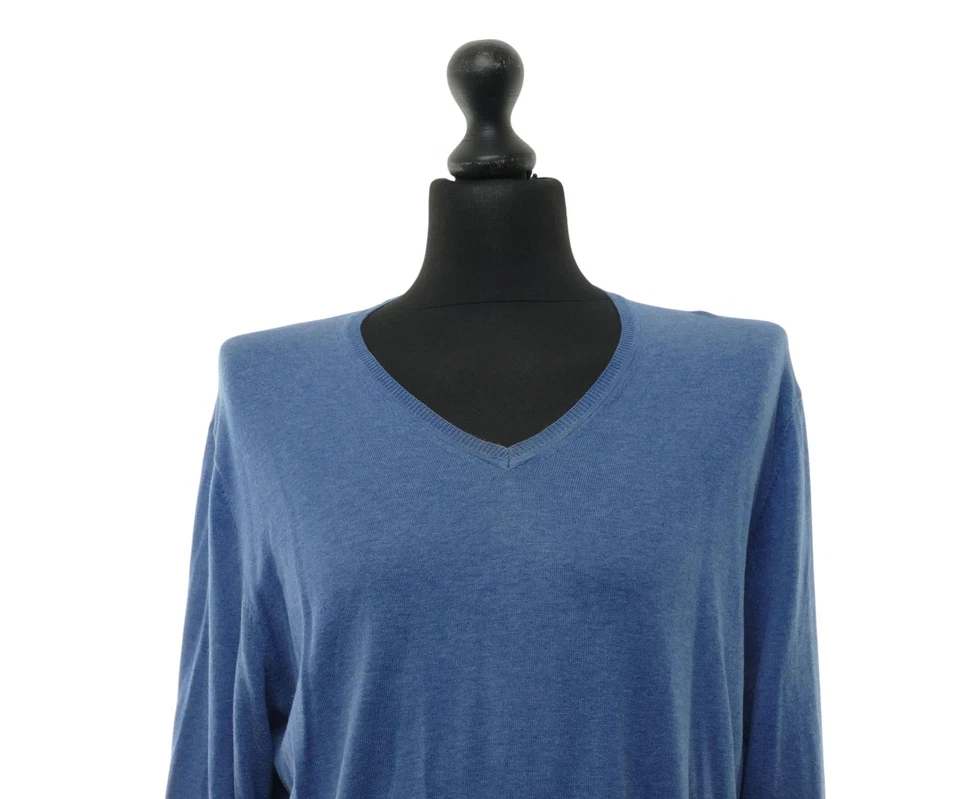 Gutteridge Herren Pullover Pulli XL blau leicht V-Ausschnitt mit Kamelhaar - Bild 2 von 4