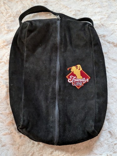 Vintage 90s PGA Golf Friendly's Classic Black Suede Zipper Bag - 第 1/8 張圖片