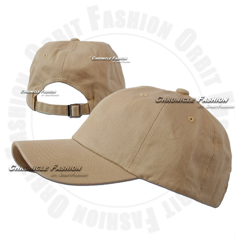 Baseball Cap Washed Cotton Adjustable Dad Hat Polo Style Plain Solid Blank Mens - Image 3 of 4