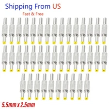 40x DC Power Jack 5.5mm x 2.5mm Male Plug Adapter Connector With Metal Handle