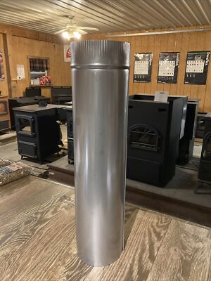6 x24  Stainless Steel Stove/Chimney Pipe  6 inch x 24 inch 316 HD Stainless!