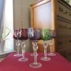 6 Roemer glasses in colored crystal from Lorraine H 21.3 cm