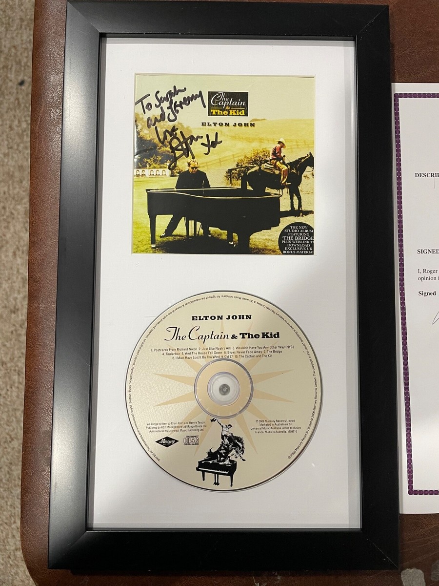 Elton John The Captain & The Kid サイン入り Elton John signed “ Captain and The Kid “ CD framed with LOA REAL