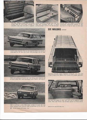Station Wagon Performance w/Stats 2 Page 3 sides Vtg 1966 Print Ad Motor Trend - Picture 3 of 3