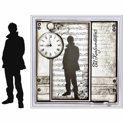Mann Schatten Stanzformen Stencil Cutting Dies Scrapbooking Stanzschablone Album