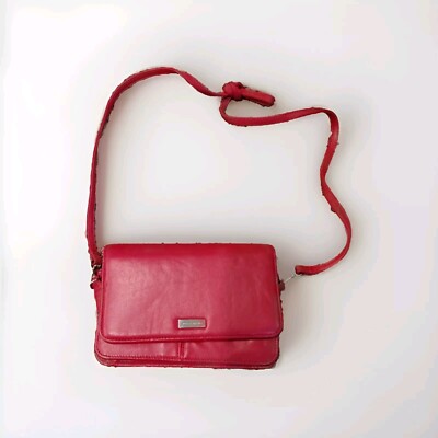 Pelle Studio Wilson's Leather Red  Clutch Wallet With Strap B8
