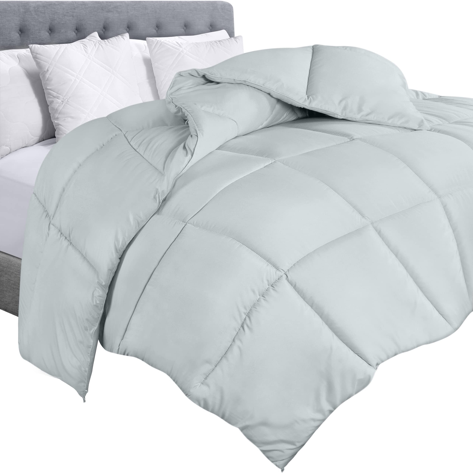 Quilted Comforter Duvet Insert with Corner Tabs and Box Stitching for Cozy Comfort
