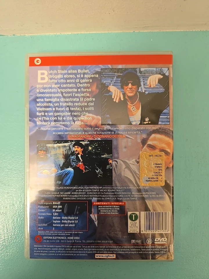 Bullet DVD RARO FUORI CATALOGO CECCHI GORI MICKEY ROURKE - Immagine 2 di 4