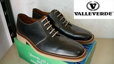 Valleverde Francesina Derby Laces Shoe Men's Leather Col. Black ITALY N 45 New
