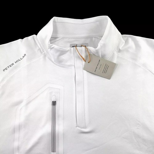 Peter Millar Crown Sport Performance Forge Qtr Zip Vest Pullover White Large - Picture 5 of 12
