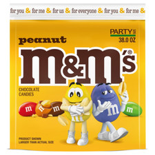 M M'S Peanut Milk Chocolate Candy Bulk Pack, Party Size, 38 Oz Bag